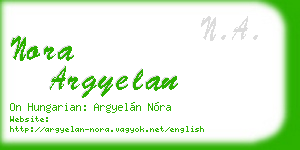 nora argyelan business card