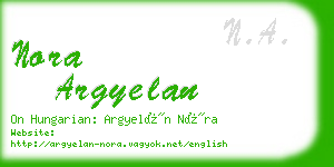 nora argyelan business card